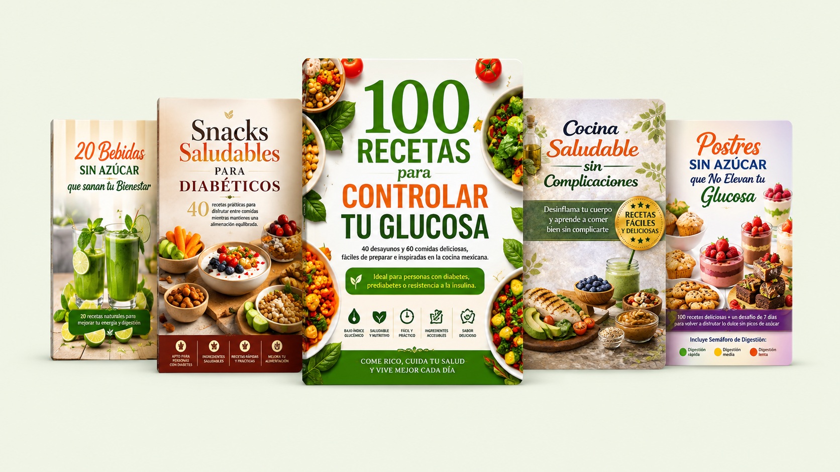 Colección de ebooks con recetas para controlar la glucosa