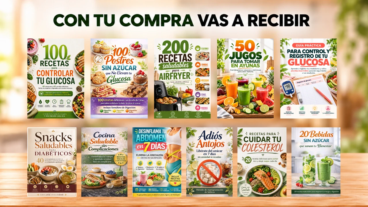 Con tu compra vas a recibir: los ebooks del sistema con 610 recetas