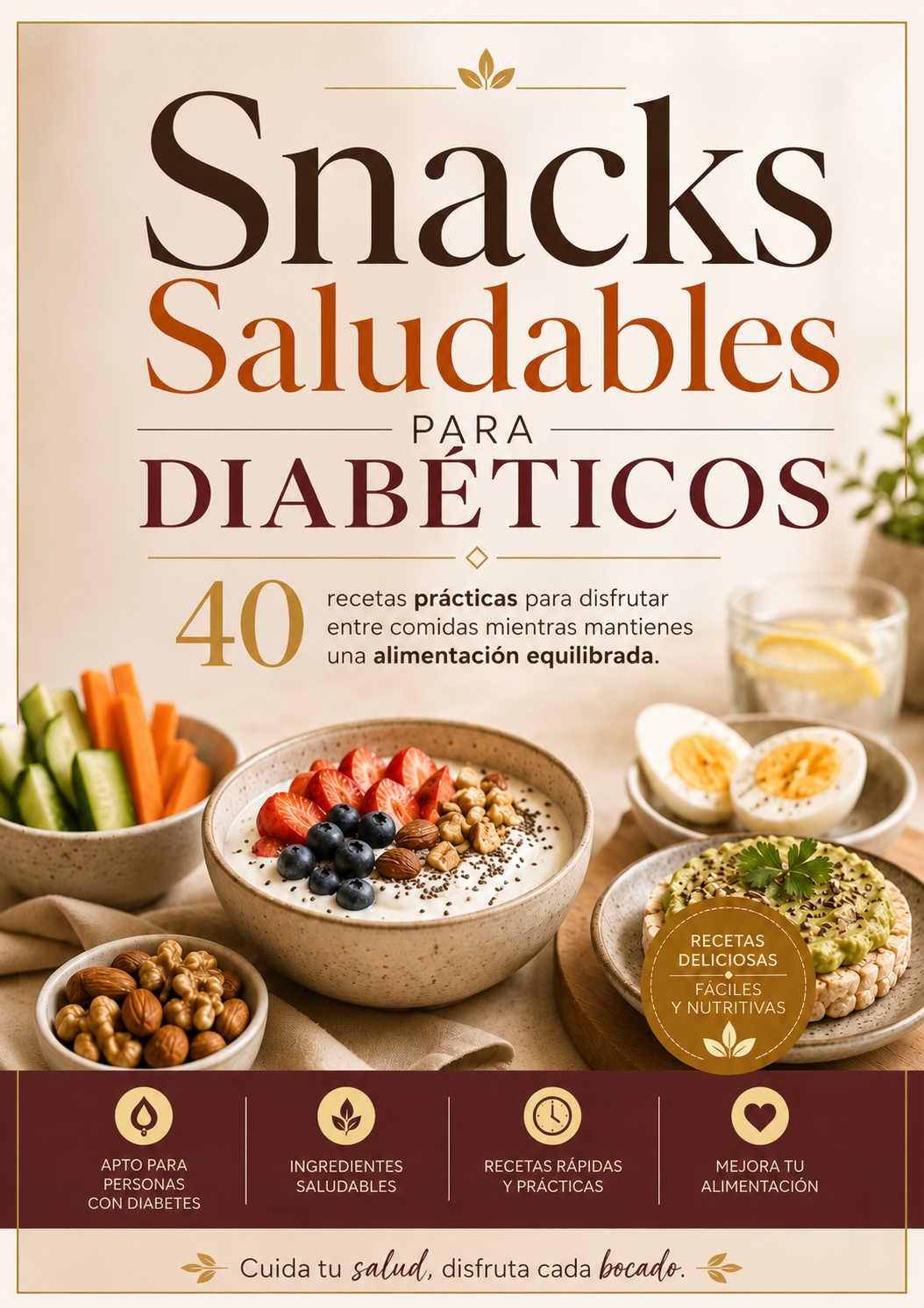 Portada de Snacks Saludables para Diabéticos